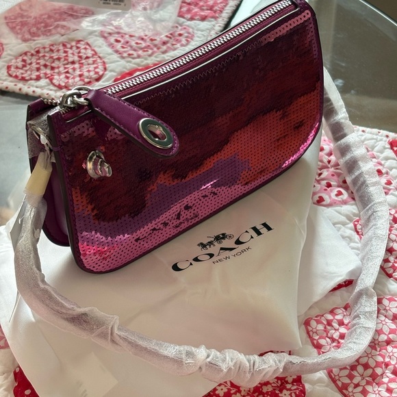 Coach Pink Clutch with Metallic Accents - Picture 15 of 15